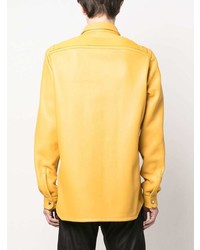 gelbes Lederlangarmhemd von Rick Owens