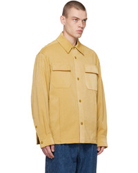 gelbes Lederlangarmhemd von Solid Homme