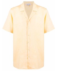 gelbes Leinen Kurzarmhemd von Manuel Ritz