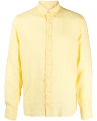 gelbes Leinen Langarmhemd von Hackett