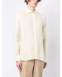 gelbes Leinen Langarmhemd von 120% Lino
