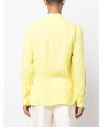 gelbes Leinen Langarmhemd von 120% Lino