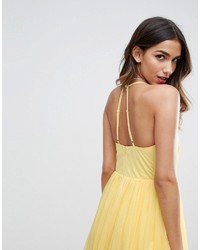 gelbes Midikleid aus Tüll von Asos