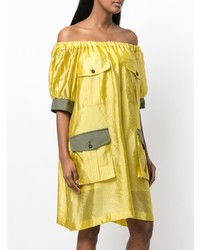 gelbes schulterfreies Kleid von Sacai