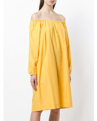gelbes schulterfreies Kleid von Fendi Vintage