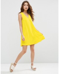 gelbes schwingendes Kleid von Asos