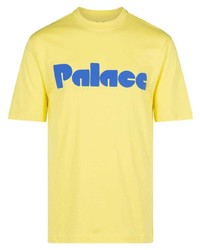 gelbes Spitze T-Shirt mit einem Rundhalsausschnitt von Palace