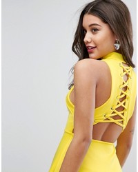 gelbes Spitzekleid von Asos