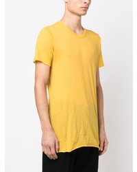 gelbes Strick T-Shirt mit einem Rundhalsausschnitt von Rick Owens