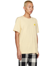 gelbes Strick T-Shirt mit einem Rundhalsausschnitt von Acne Studios