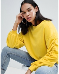 gelbes Sweatshirt von Weekday