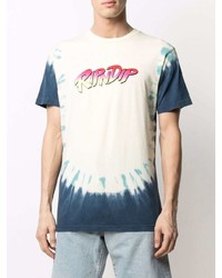 gelbes Mit Batikmuster T-Shirt mit einem Rundhalsausschnitt von RIPNDIP