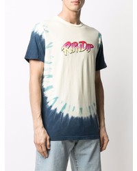 gelbes Mit Batikmuster T-Shirt mit einem Rundhalsausschnitt von RIPNDIP