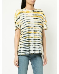 gelbes Mit Batikmuster T-Shirt mit einem Rundhalsausschnitt von Proenza Schouler