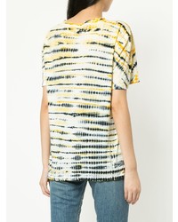 gelbes Mit Batikmuster T-Shirt mit einem Rundhalsausschnitt von Proenza Schouler