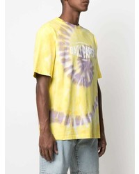 gelbes Mit Batikmuster T-Shirt mit einem Rundhalsausschnitt von Daily Paper