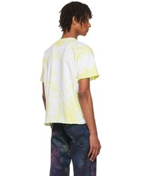 gelbes Mit Batikmuster T-Shirt mit einem Rundhalsausschnitt von PALMER