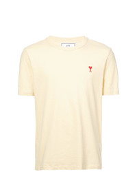 gelbes T-Shirt mit einem Rundhalsausschnitt von AMI Alexandre Mattiussi