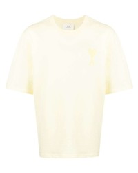 gelbes T-Shirt mit einem Rundhalsausschnitt von Ami Paris