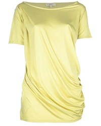 gelbes T-Shirt mit einem Rundhalsausschnitt von Anne Valerie Hash