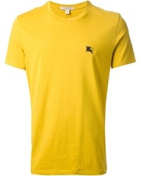 gelbes T-Shirt mit einem Rundhalsausschnitt von Burberry