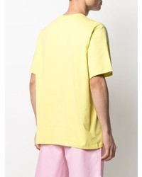 gelbes T-Shirt mit einem Rundhalsausschnitt von MSGM