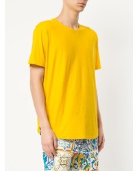 gelbes T-Shirt mit einem Rundhalsausschnitt von Dolce & Gabbana