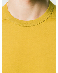 gelbes T-Shirt mit einem Rundhalsausschnitt von Rick Owens