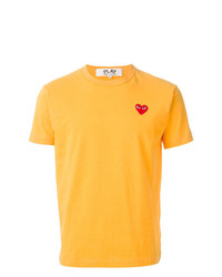gelbes T-Shirt mit einem Rundhalsausschnitt von Comme Des Garcons Play