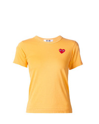 gelbes T-Shirt mit einem Rundhalsausschnitt von Comme Des Garcons Play