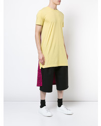 gelbes T-Shirt mit einem Rundhalsausschnitt von Comme Des Garcons Homme Plus