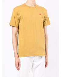 gelbes T-Shirt mit einem Rundhalsausschnitt von Comme Des Garcons Play