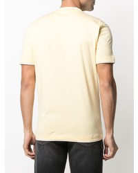 gelbes T-Shirt mit einem Rundhalsausschnitt von Brunello Cucinelli