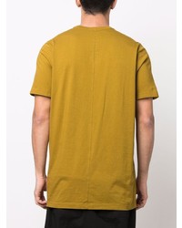 gelbes T-Shirt mit einem Rundhalsausschnitt von Rick Owens