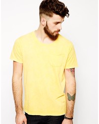 gelbes T-Shirt mit einem Rundhalsausschnitt von Dansk