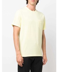 gelbes T-Shirt mit einem Rundhalsausschnitt von MAISON KITSUNÉ