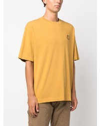 gelbes T-Shirt mit einem Rundhalsausschnitt von MAISON KITSUNÉ