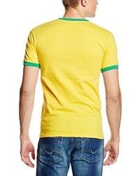 gelbes T-Shirt mit einem Rundhalsausschnitt von Fruit of the Loom