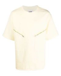 gelbes T-Shirt mit einem Rundhalsausschnitt von Jil Sander