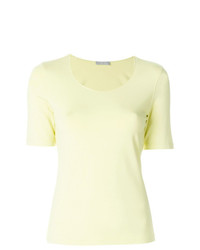 gelbes T-Shirt mit einem Rundhalsausschnitt von Le Tricot Perugia