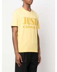 gelbes T-Shirt mit einem Rundhalsausschnitt von Just Cavalli