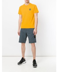 gelbes T-Shirt mit einem Rundhalsausschnitt von Stone Island