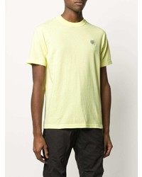 gelbes T-Shirt mit einem Rundhalsausschnitt von Stone Island