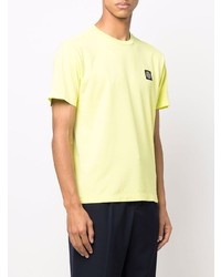 gelbes T-Shirt mit einem Rundhalsausschnitt von Stone Island