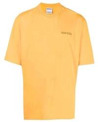 gelbes T-Shirt mit einem Rundhalsausschnitt von Marcelo Burlon County of Milan