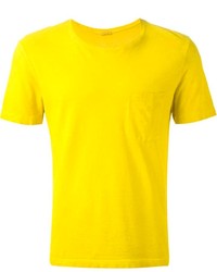 gelbes T-Shirt mit einem Rundhalsausschnitt von Massimo Alba