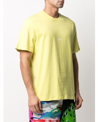 gelbes T-Shirt mit einem Rundhalsausschnitt von MSGM