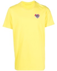 gelbes T-Shirt mit einem Rundhalsausschnitt von Moncler