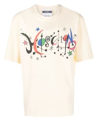 gelbes T-Shirt mit einem Rundhalsausschnitt von Moschino