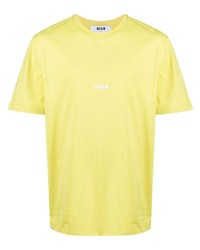 gelbes T-Shirt mit einem Rundhalsausschnitt von MSGM